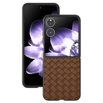 Til Xiaomi Mix Flip 5G Cover Vævet Tekstur PU Læderbelagt PC Mobiltelefoncover