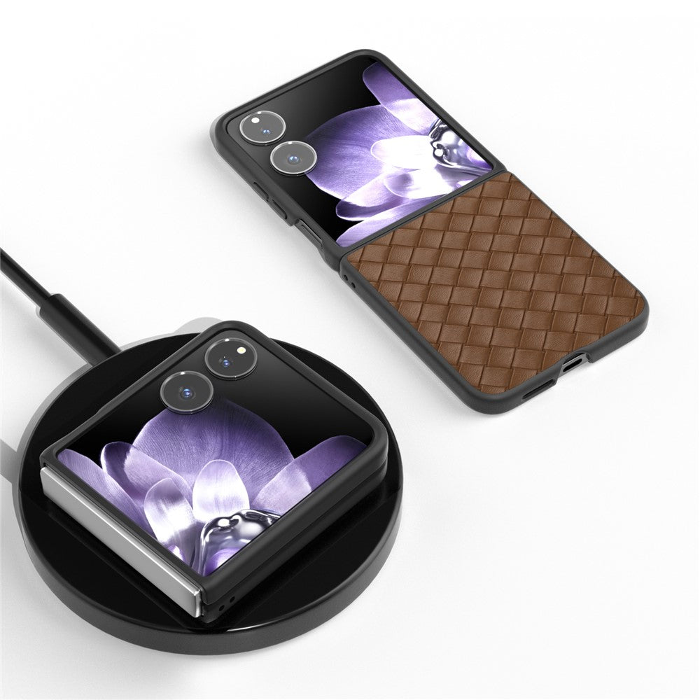 Til Xiaomi Mix Flip 5G Cover Vævet Tekstur PU Læderbelagt PC Mobiltelefoncover