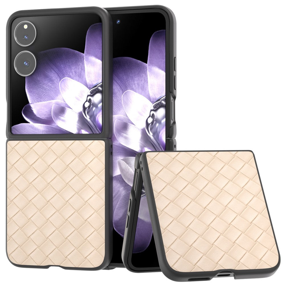 Til Xiaomi Mix Flip 5G Cover Vævet Tekstur PU Læderbelagt PC Mobiltelefoncover