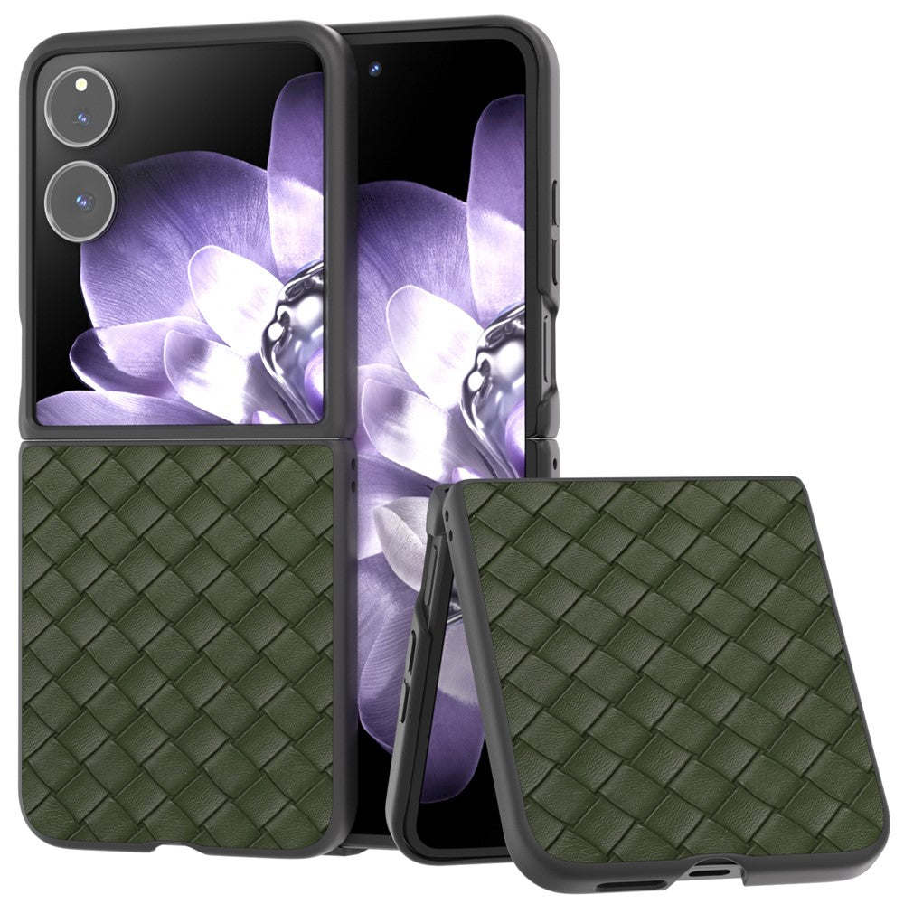 Til Xiaomi Mix Flip 5G Cover Vævet Tekstur PU Læderbelagt PC Mobiltelefoncover