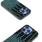 ABEEL til iPhone 16 Pro Max cover ægte koskind bagside telefoncover krokodille-tekstur
