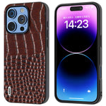 ABEEL til iPhone 16 Pro Max cover ægte koskind bagside telefoncover krokodille-tekstur