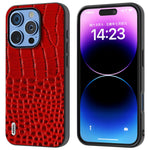 ABEEL til iPhone 16 Pro Max cover ægte koskind bagside telefoncover krokodille-tekstur