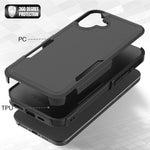 Til iPhone 16 Plus Cover 2-i-1 PC+TPU Stødabsorberende Telefoncover