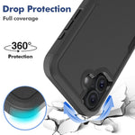 Til iPhone 16 Plus Cover 2-i-1 PC+TPU Stødabsorberende Telefoncover