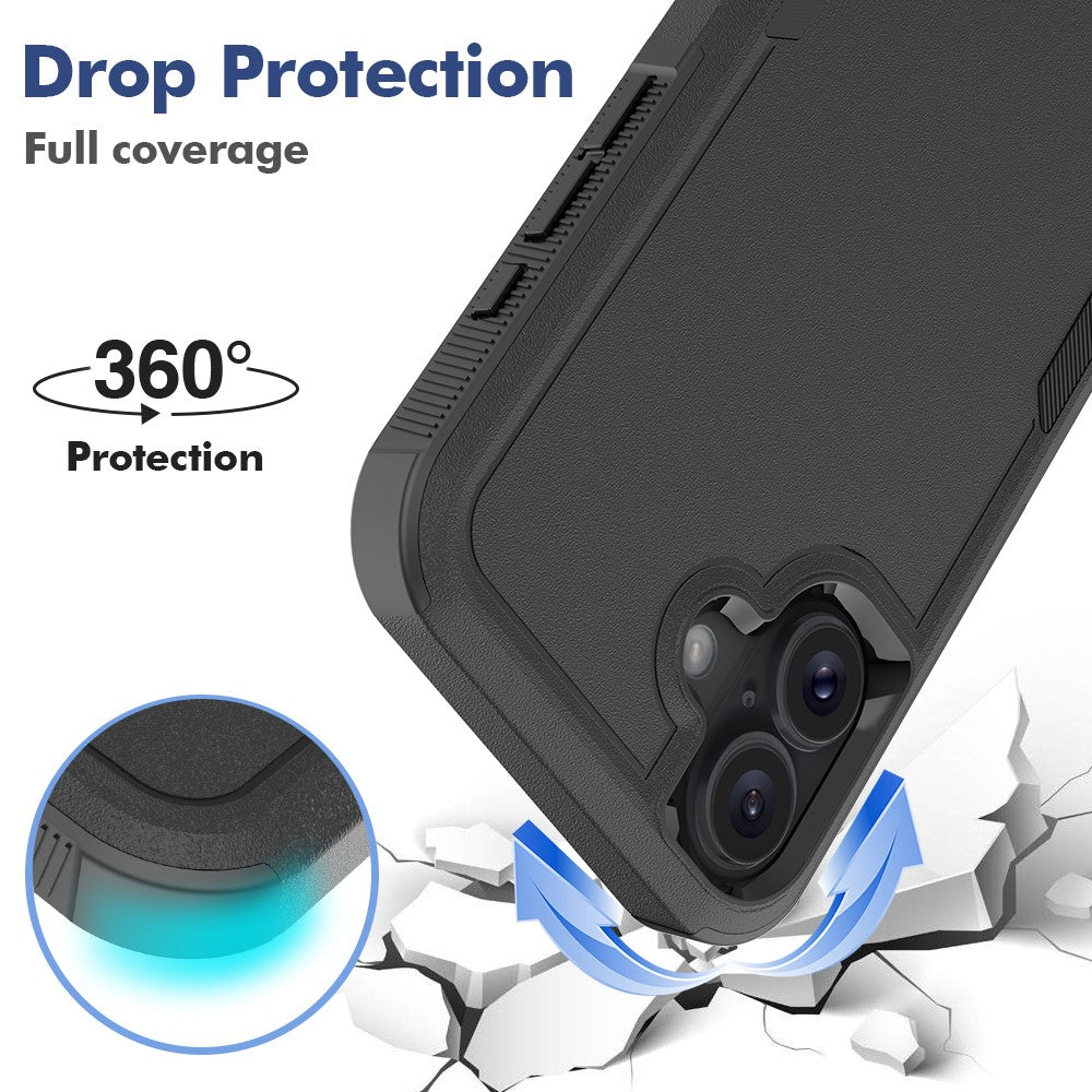 Til iPhone 16 Plus Cover 2-i-1 PC+TPU Stødabsorberende Telefoncover