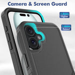 Til iPhone 16 Plus Cover 2-i-1 PC+TPU Stødabsorberende Telefoncover