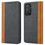 Xiaomi Redmi Note 11 Pro-skal med kalvstruktur, 3 kortplatser, färgskarvning, läder, mobilskal