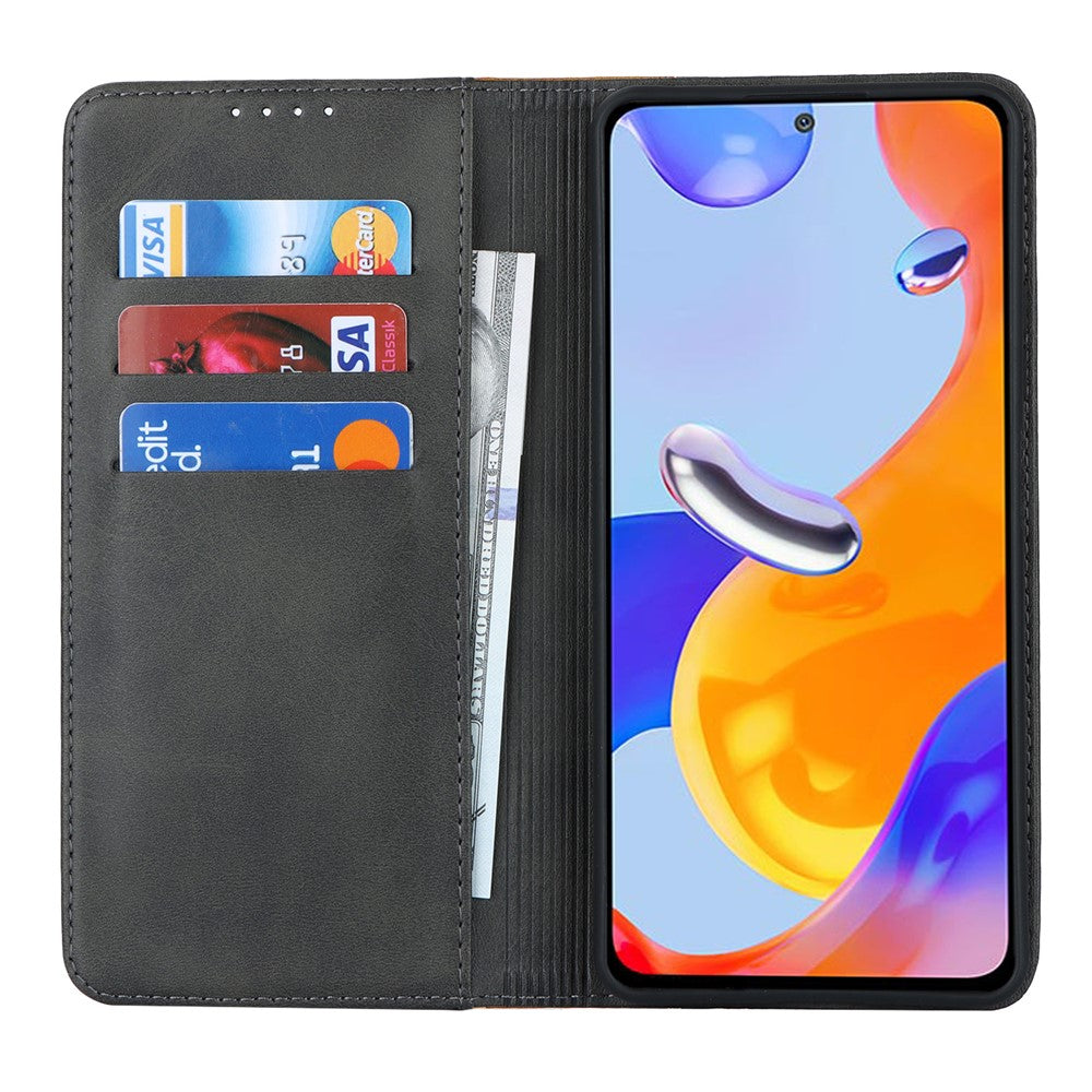For Xiaomi Redmi Note 11 Pro Case Calf Texture 3 Card Slots Color Splicing Leather Phone Cover