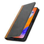 For Xiaomi Redmi Note 11 Pro Case Calf Texture 3 Card Slots Color Splicing Leather Phone Cover