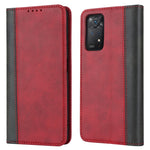 For Xiaomi Redmi Note 11 Pro Case Calf Texture 3 Card Slots Color Splicing Leather Phone Cover