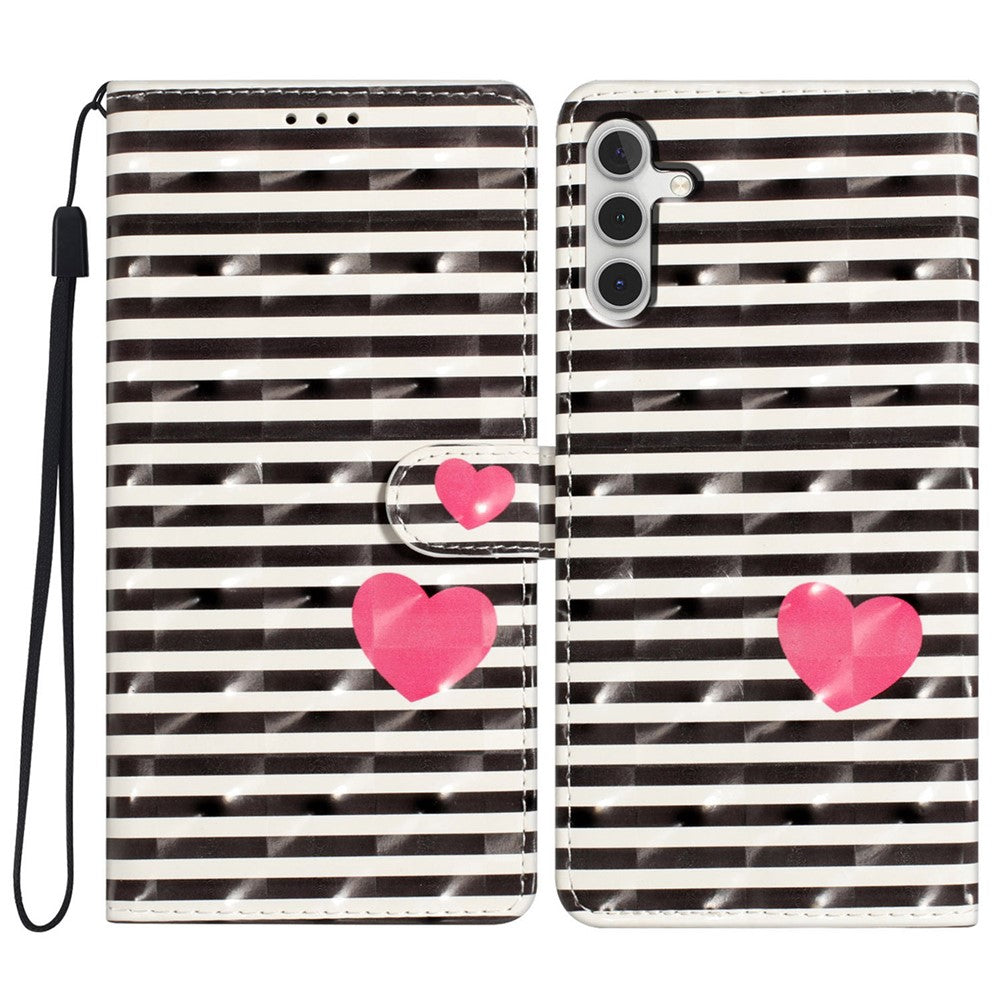 Til Samsung Galaxy A16 5G / A16 4G Etui PU-Læder 3D Mønsterprint Tegnebog Telefoncover