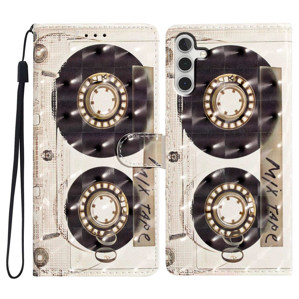 Til Samsung Galaxy A16 5G / A16 4G Etui PU-Læder 3D Mønsterprint Tegnebog Telefoncover