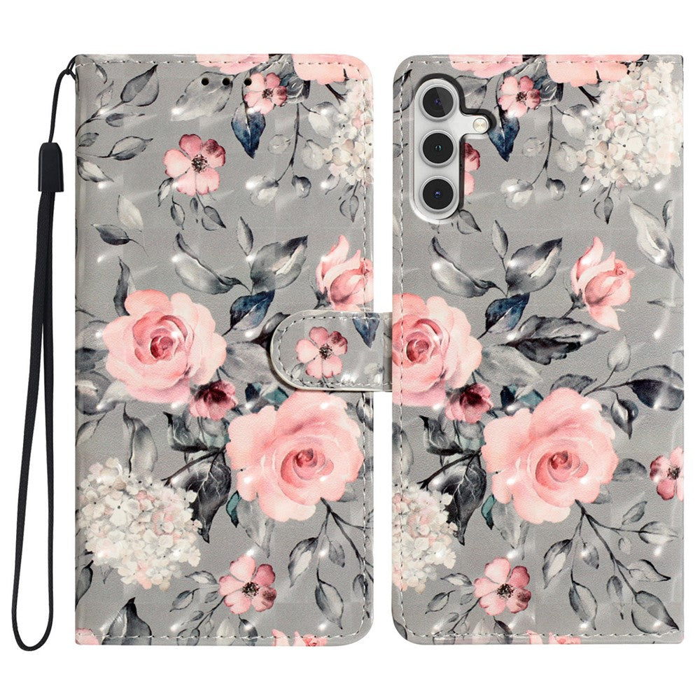Til Samsung Galaxy A16 5G / A16 4G Etui PU-Læder 3D Mønsterprint Tegnebog Telefoncover