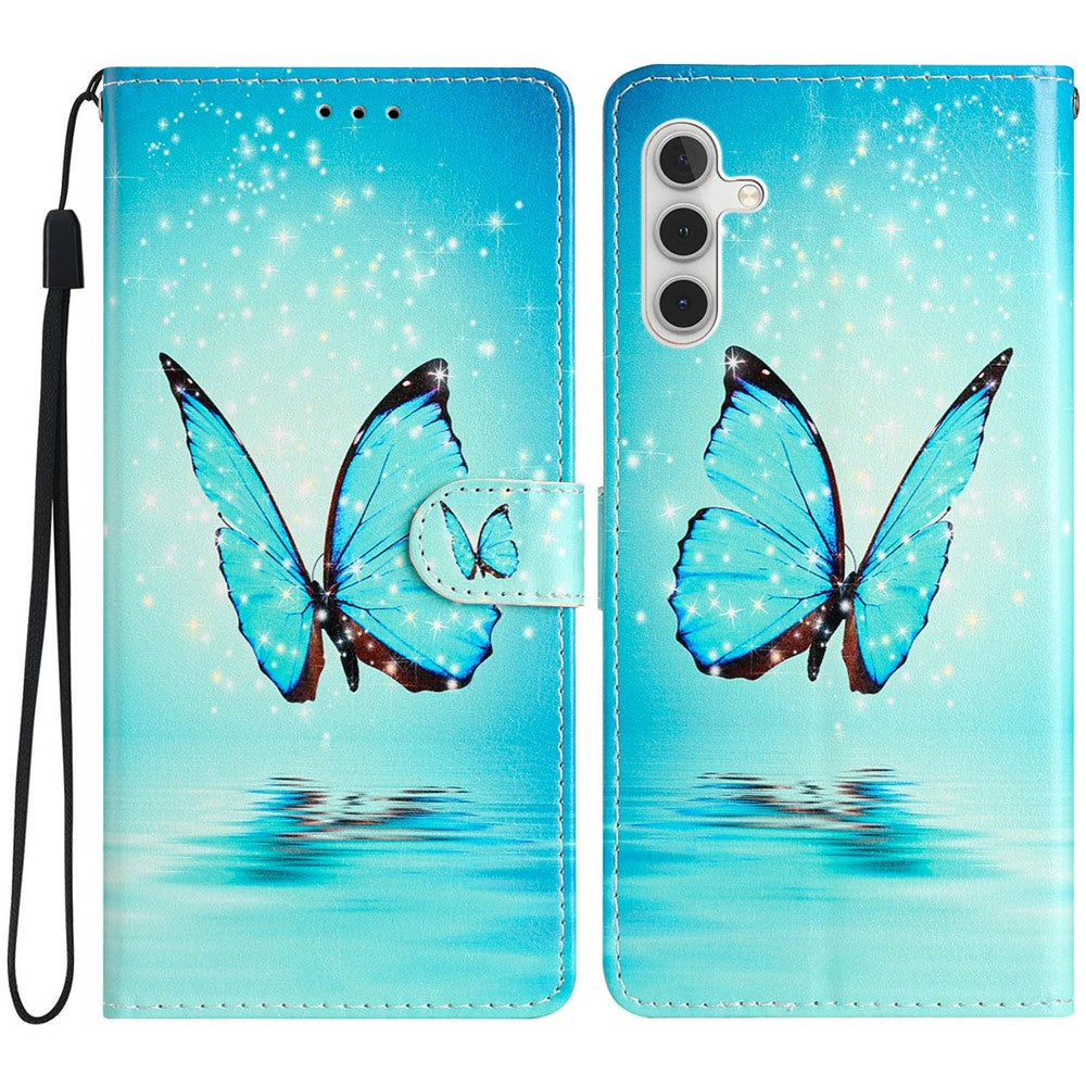 For Samsung Galaxy A16 5G / A16 4G Wallet Case PU Leather Pattern Printing Stand Phone Cover with Strap