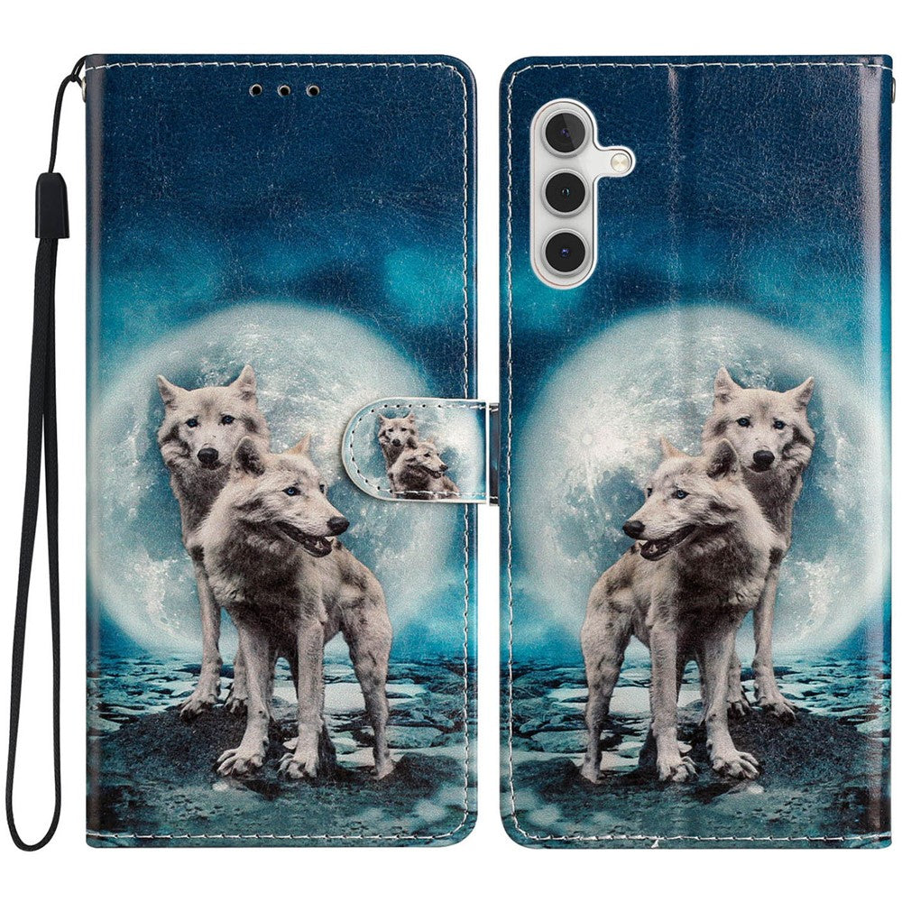 For Samsung Galaxy A16 5G / A16 4G Wallet Case PU Leather Pattern Printing Stand Phone Cover with Strap
