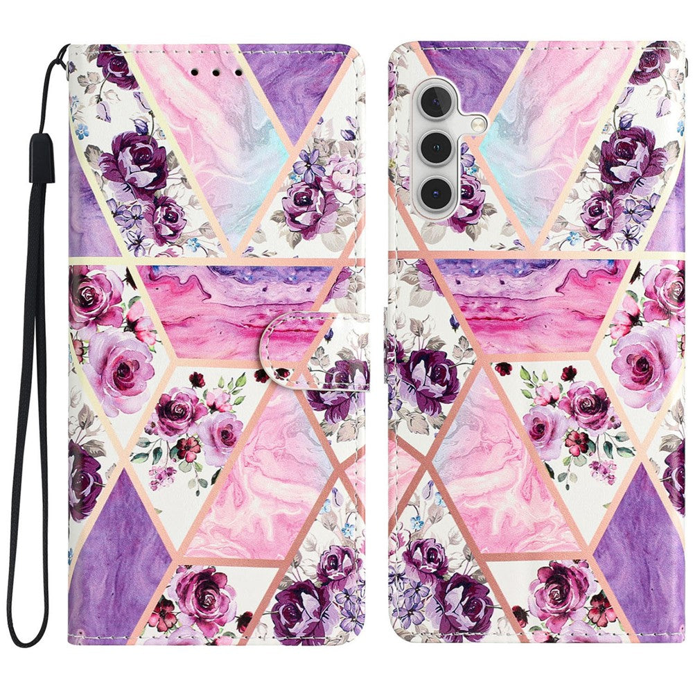 For Samsung Galaxy A16 5G / A16 4G Wallet Case PU Leather Pattern Printing Stand Phone Cover with Strap