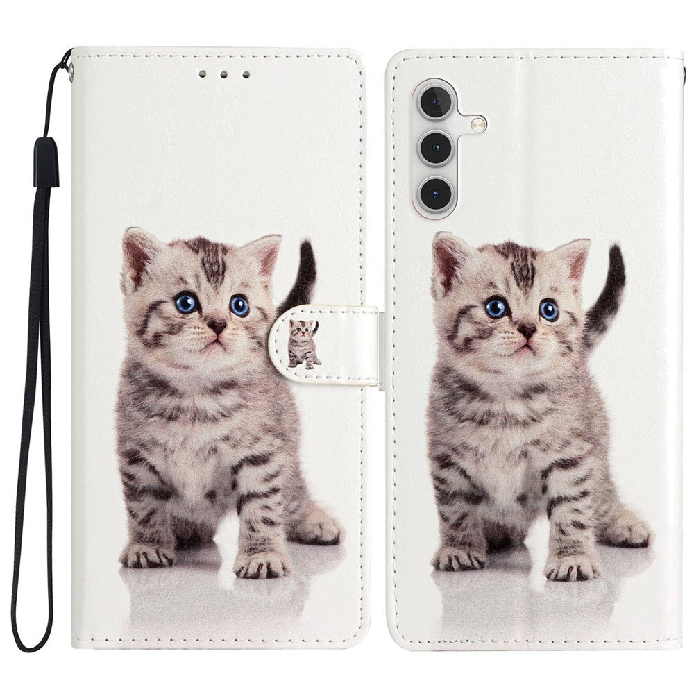 For Samsung Galaxy A16 5G / A16 4G Wallet Case PU Leather Pattern Printing Stand Phone Cover with Strap
