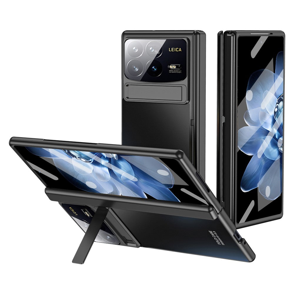 For Xiaomi Mix Fold 4 5G Case Kickstand Hinge Design PC Phone Cover with Tempered Glass Film