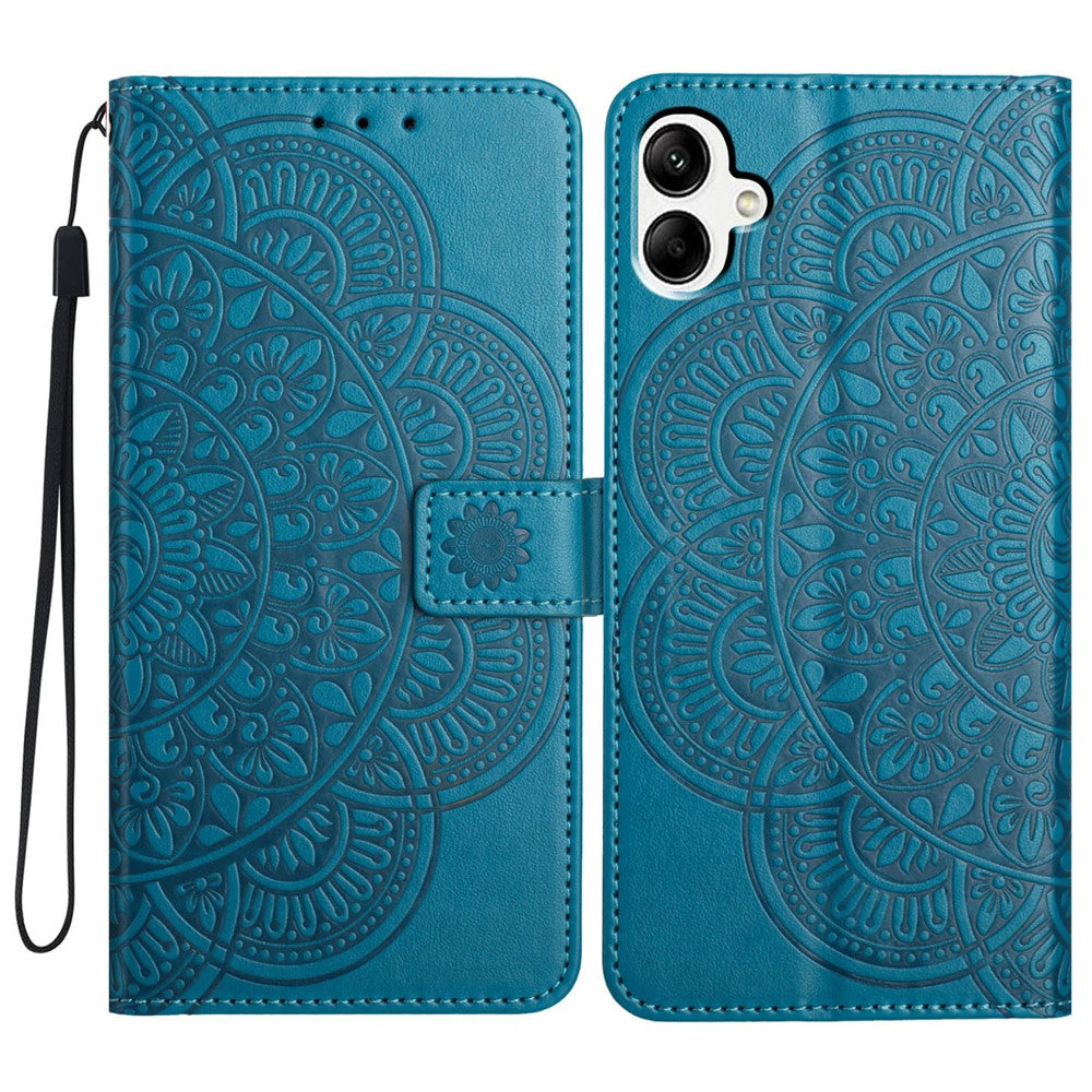 For Samsung Galaxy A06 4G Leather Case with Card Slots Mandala Pattern Phone Cover Stand