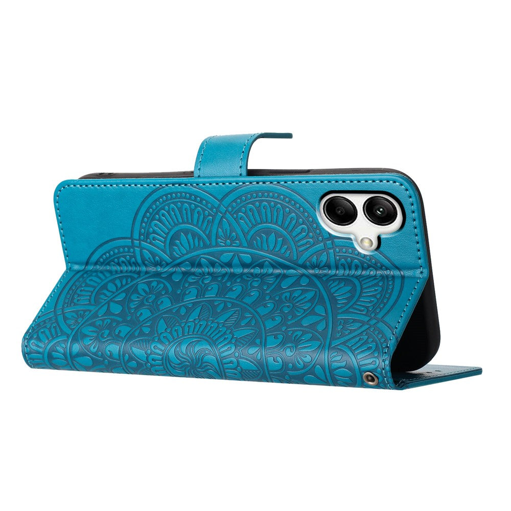 For Samsung Galaxy A06 4G Leather Case with Card Slots Mandala Pattern Phone Cover Stand