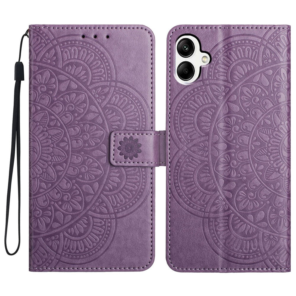 For Samsung Galaxy A06 4G Leather Case with Card Slots Mandala Pattern Phone Cover Stand