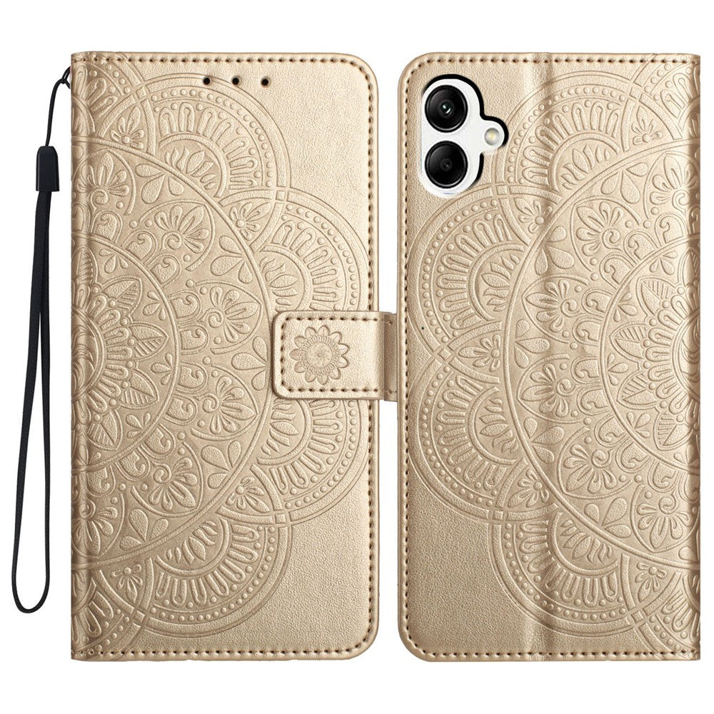 For Samsung Galaxy A06 4G Leather Case with Card Slots Mandala Pattern Phone Cover Stand