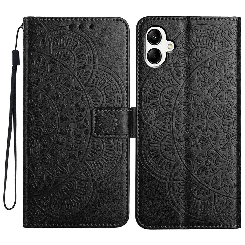 For Samsung Galaxy A06 4G Leather Case with Card Slots Mandala Pattern Phone Cover Stand