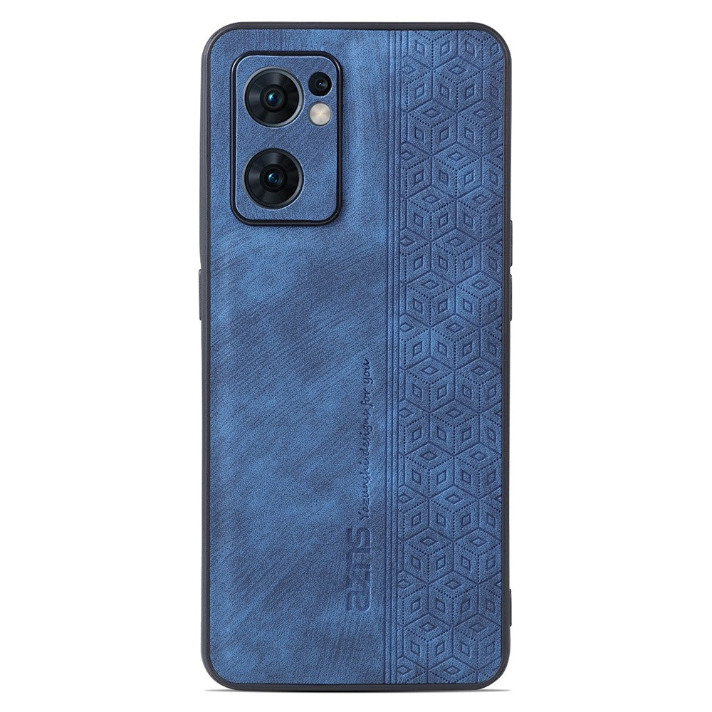 AZNS För Oppo Reno7 SE 5G Präglat Mönster PU Läderbelagt TPU mobilskal Halkfritt mobil Baksida