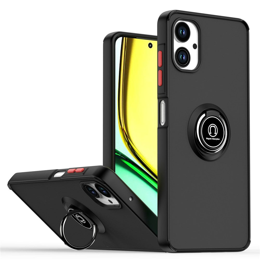 For Samsung Galaxy A06 4G Case Ring Holder Kickstand TPU+Acrylic Phone Cover