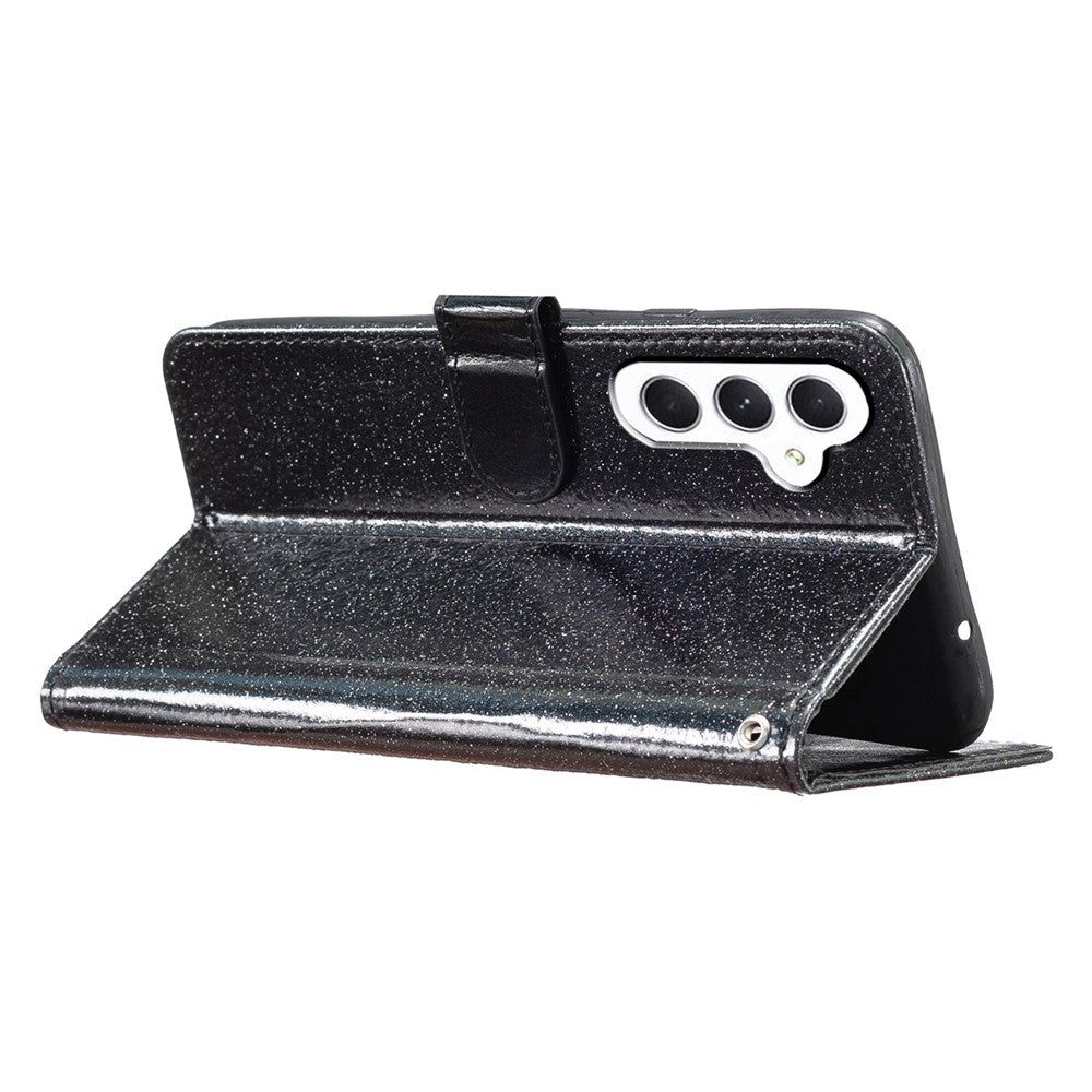 For Samsung Galaxy A16 5G / A16 4G Wallet Case Glitter Anti-Scratch Leather Phone Cover Stand