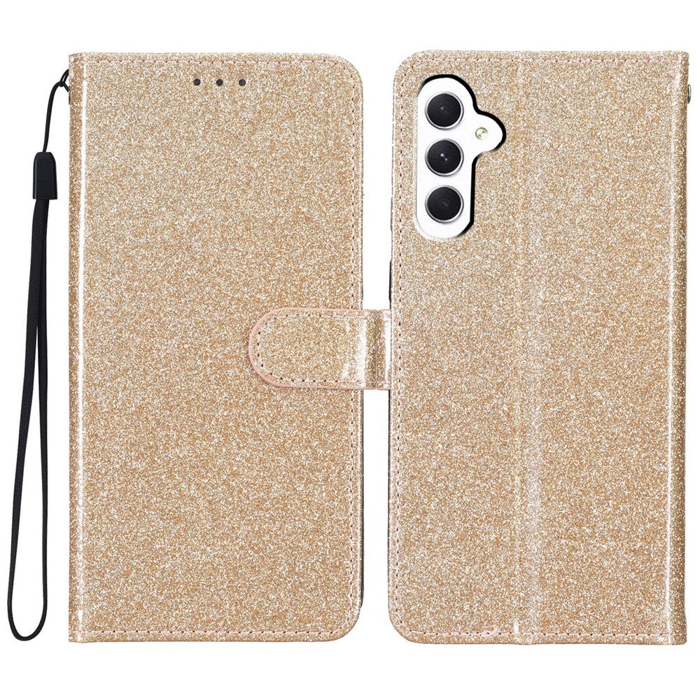 For Samsung Galaxy A16 5G / A16 4G Wallet Case Glitter Anti-Scratch Leather Phone Cover Stand