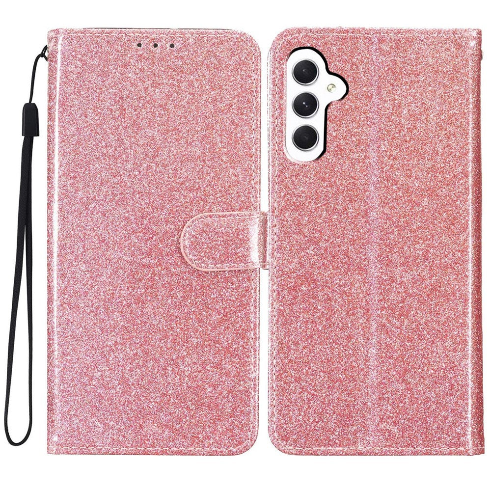 For Samsung Galaxy A16 5G / A16 4G Wallet Case Glitter Anti-Scratch Leather Phone Cover Stand