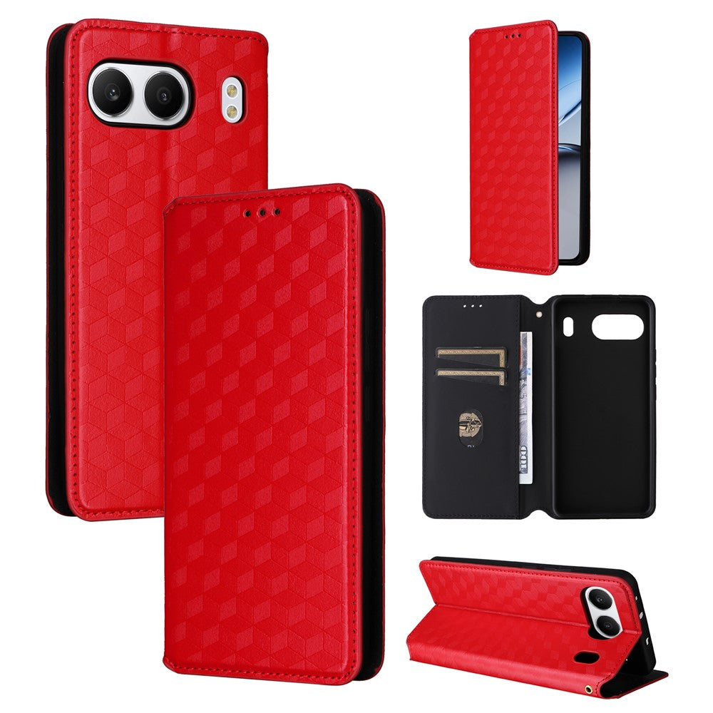 OnePlus Nord 4 Plånboksfodral Rhombus Präglat Läderfodral