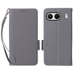 OnePlus Nord 4-skal med handledsrem i litchitexturerat PU-läder, plånboksfodral