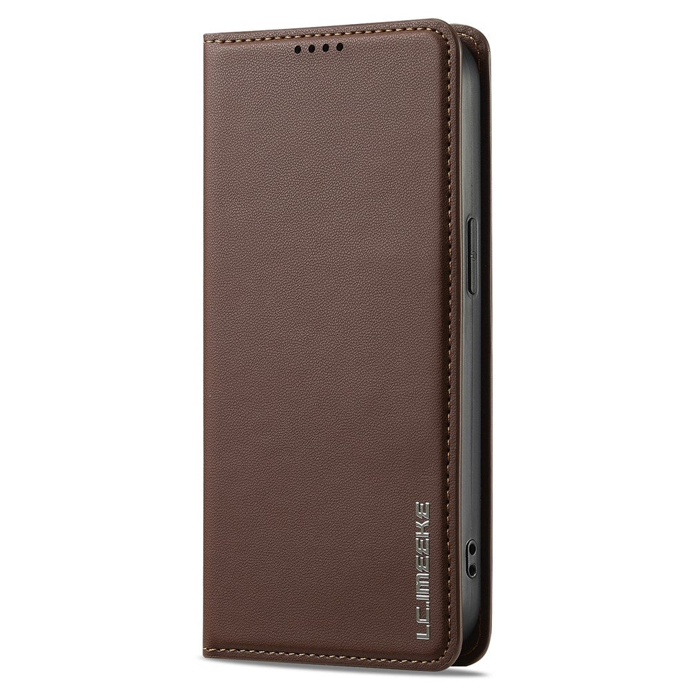 LC.IMEEKE L1 Series for iPhone 15 Plus Case PU Leather Wallet Stand Protective Phone Cover
