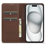 LC.IMEEKE L1 Series for iPhone 15 Plus Case PU Leather Wallet Stand Protective Phone Cover