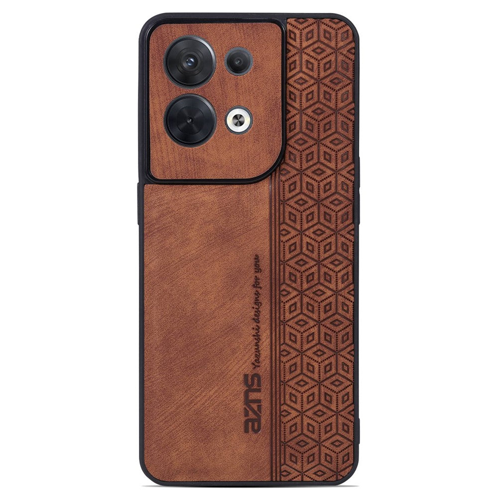 AZNS For Oppo Reno8 5G (Global Version) Imprinted PU Leather Coated TPU Back Cover Anti-drop Cell Phone Case
