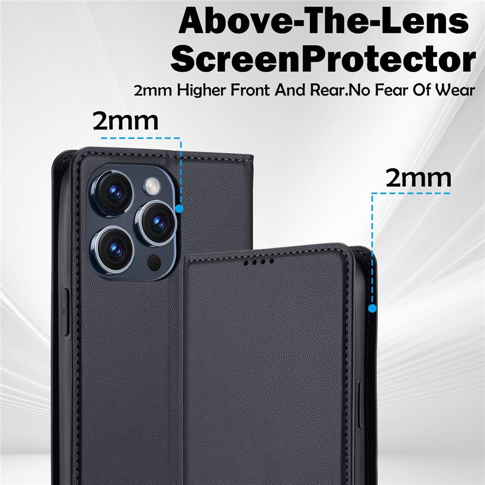 LC.IMEEKE L1 Series for iPhone 15 Pro Case PU Leather Wallet Stand Protective Phone Cover
