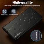 LC.IMEEKE L1 Series for iPhone 15 Pro Case PU Leather Wallet Stand Protective Phone Cover