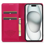 LC.IMEEKE L1 Series for iPhone 14 / 13 Case PU Leather Wallet Stand Protective Phone Cover