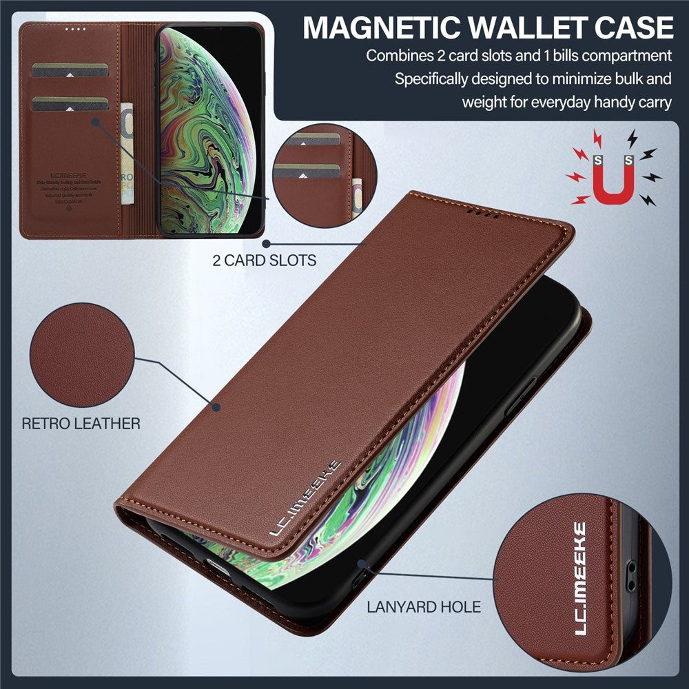 LC.IMEEKE L1-serie til iPhone XS Max Cover PU-læderpung med stander Beskyttende telefoncover
