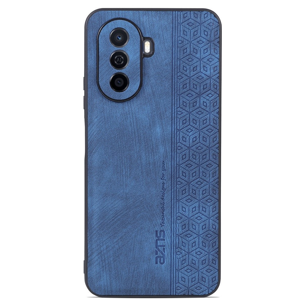 AZNS För Huawei Nova Y70 4G / Y70 Plus 4G Präglat PU-läderbelagt TPU-skal Reptåligt skyddande mobilskydd