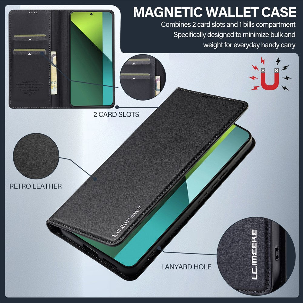 LC.IMEEKE L1 Series for Xiaomi Redmi Note 13 4G Case PU Leather Wallet Stand Protective Phone Cover