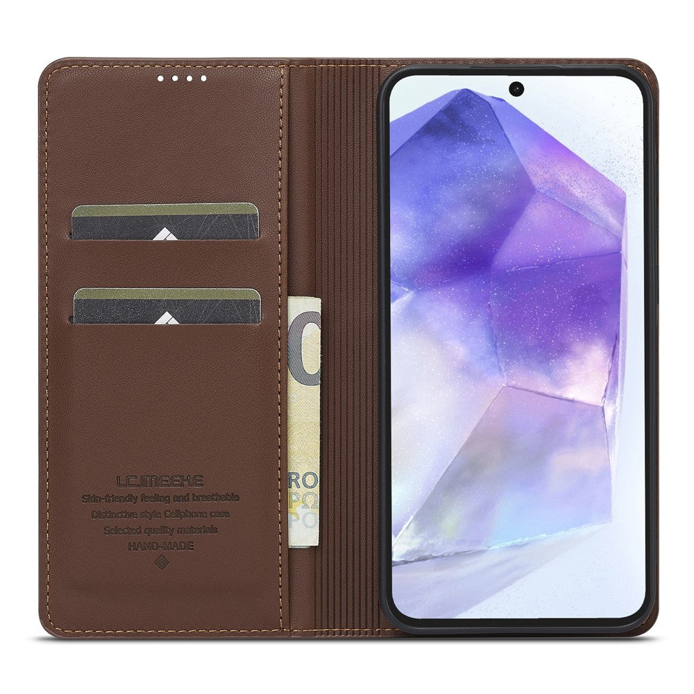 LC.IMEEKE L1-serien til Samsung Galaxy A34 5G cover i PU-læder med pung og stander, beskyttende telefoncover
