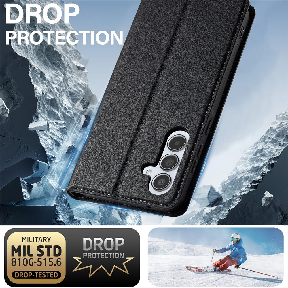 LC.IMEEKE L1 Series til Samsung Galaxy A35 5G Etui PU Læder Wallet Stativ Beskyttende Telefoncover