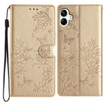 Til Samsung Galaxy A06 4G Pung Telefonetui Sommerfugl Blomsterpræg Læder Flip Cover