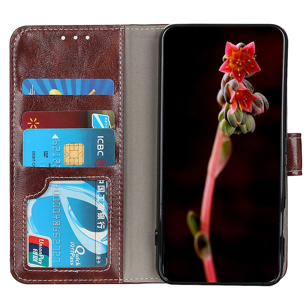 Samsung Galaxy A16 5G / A16 4G etui med Crazy Horse-tekstur, læder og pungetui