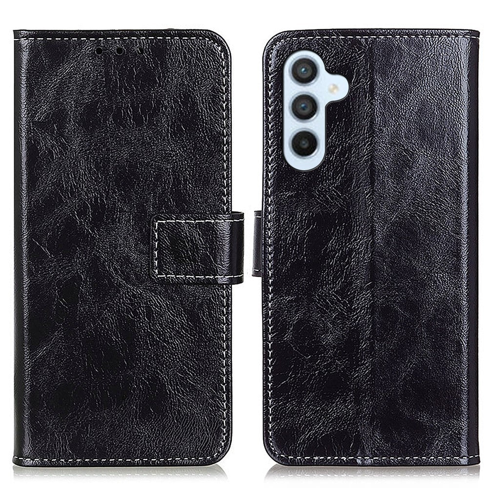 Samsung Galaxy A16 5G / A16 4G etui med Crazy Horse-tekstur, læder og pungetui