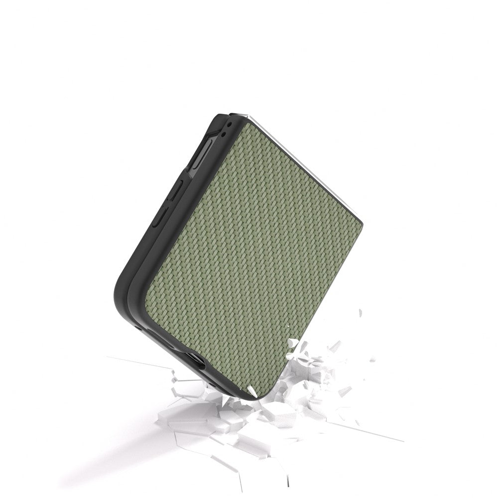 For Xiaomi Mix Flip 5G Case Carbon Fiber Texture PU+PC Phone Cover